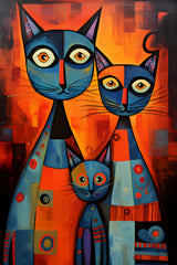 Abstract Art Cat Artwork Modern Contemporary Bold Primary Colours Digital Download Three Images Six Sizes