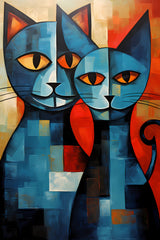Abstract Art Cat Artwork Modern Contemporary Bold Primary Colours Digital Download Three Images Six Sizes