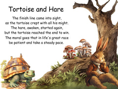 Child's Bedroom Graphic Tortoise and Hare Moral Rhyme