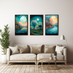 Landscape Contemporary Modern Digital Download Blue Green Teal Palate