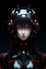 Digital Download Triptych of Futuristic Cyborg Females Half Robot Half Human Wall Decor