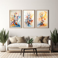 Abstract Art Modern Contemporary Primary Colours Digital Download Three Artwork Pieces Six Sizes