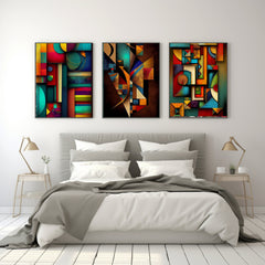 Abstract Art Digital Download Triptych Bold Primary Colours