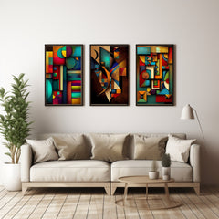 Abstract Art Digital Download Triptych Bold Primary Colours