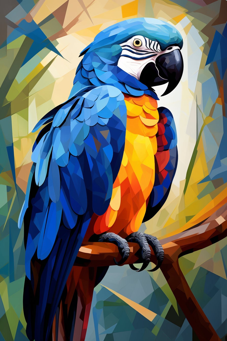 Digital Download Abstract Art Birds Macaw Bird of Paradise Kingfisher