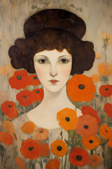 Women With Poppies Portrait Floral Painting