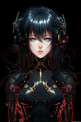 Digital Download Triptych of Futuristic Cyborg Females Half Robot Half Human Wall Decor