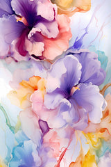 Instant Digital Download Affordable Artwork Botanical Floral Summer Watercolour Artwork Blue Purple Yellow Spring Wall Home Decor Vibrant