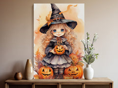 Cute Trainee Witch Digital Instant Printable Halloween Themed Wall Art Home Decor 1507804
