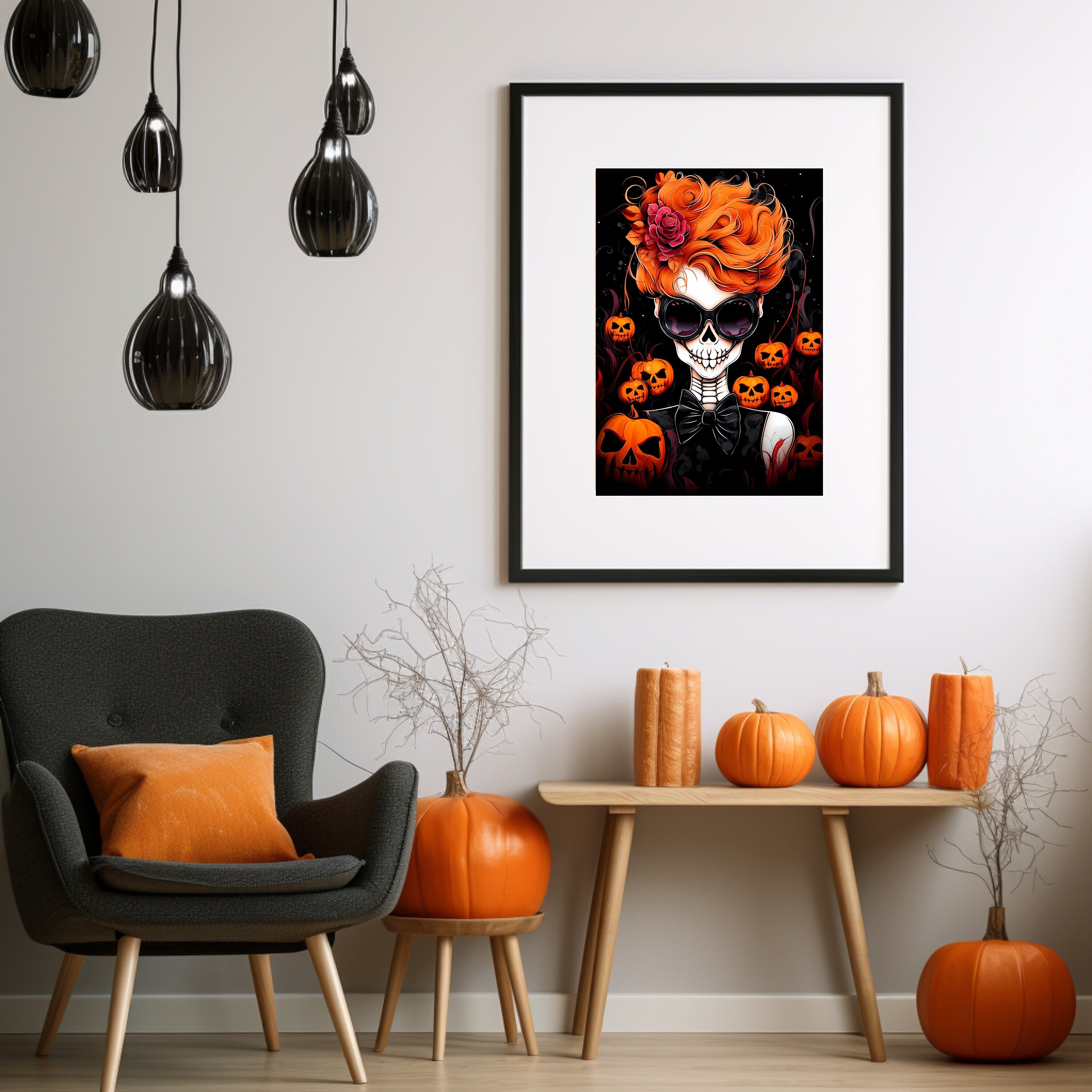 Halloween Messy Hair Bun Mom Digital Instant Printable Affordable Download Wall Art Home Decor 1507745