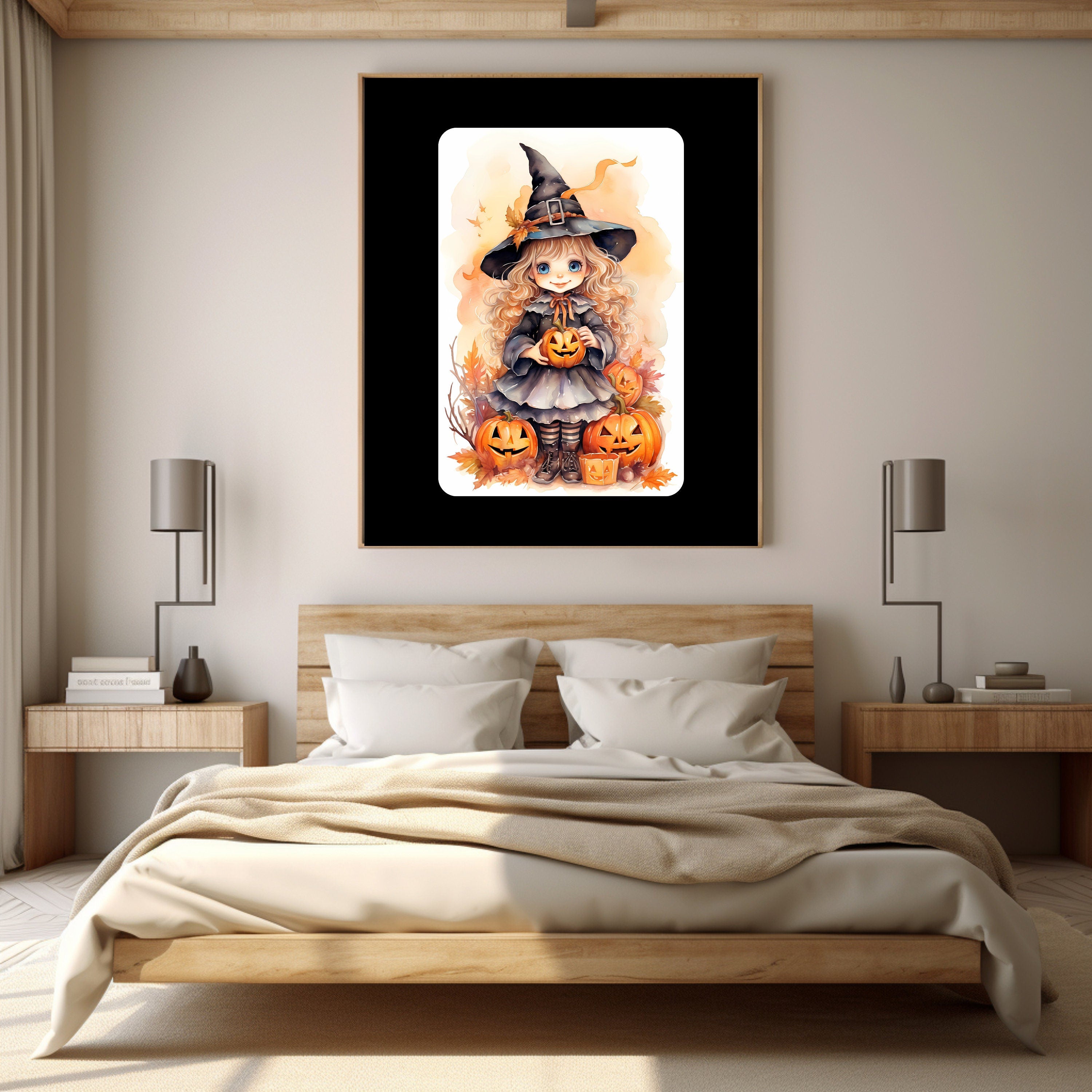 Cute Trainee Witch Digital Instant Printable Halloween Themed Wall Art Home Decor 1507804