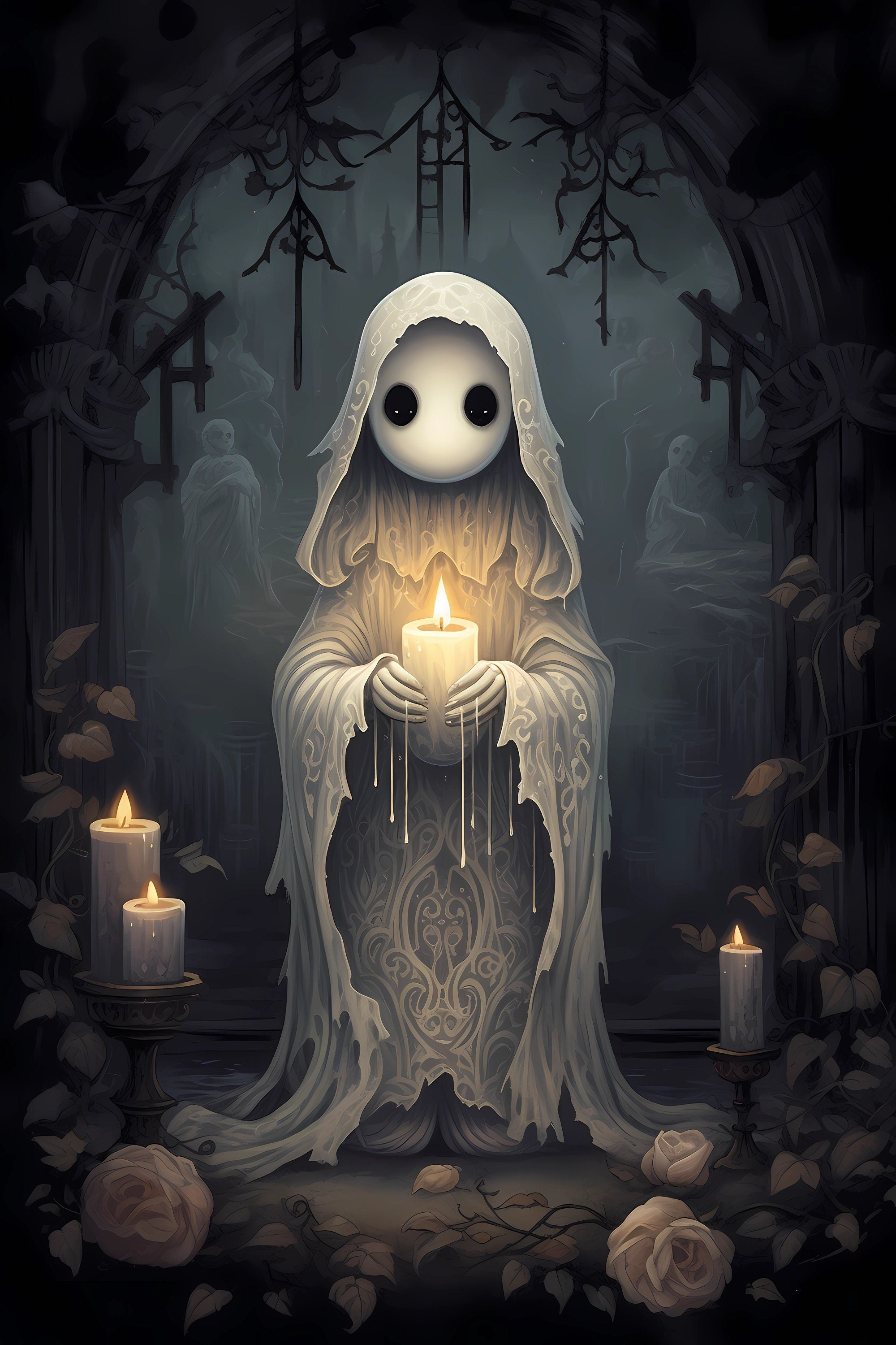 Halloween Ghost Digital Download Instant Printable Affordable Halloween Themed Wall Art Home Decor 1507760