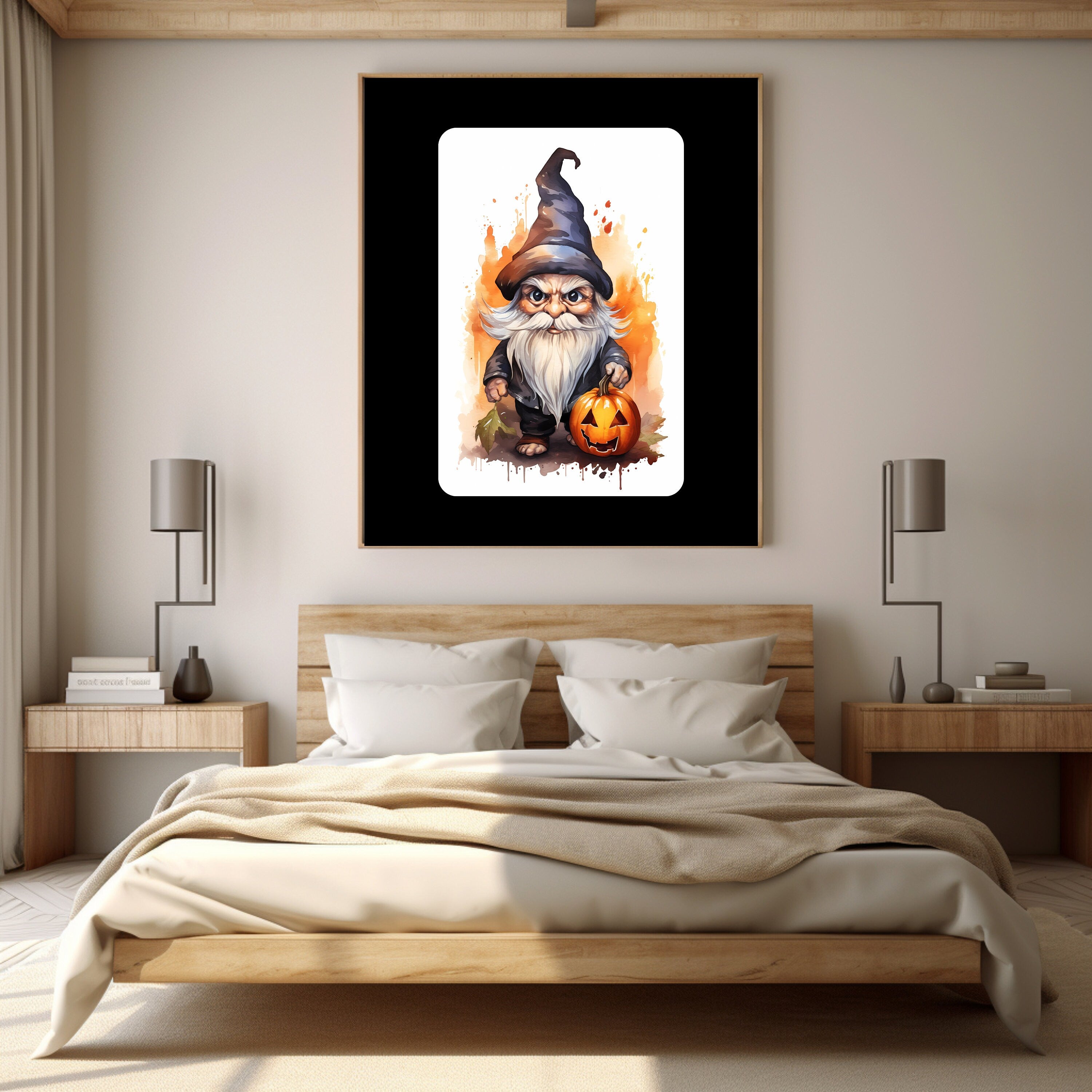 Halloween Gnome Digital Download Instant Printable Affordable Halloween Themed Wall Art Home Decor 1507811