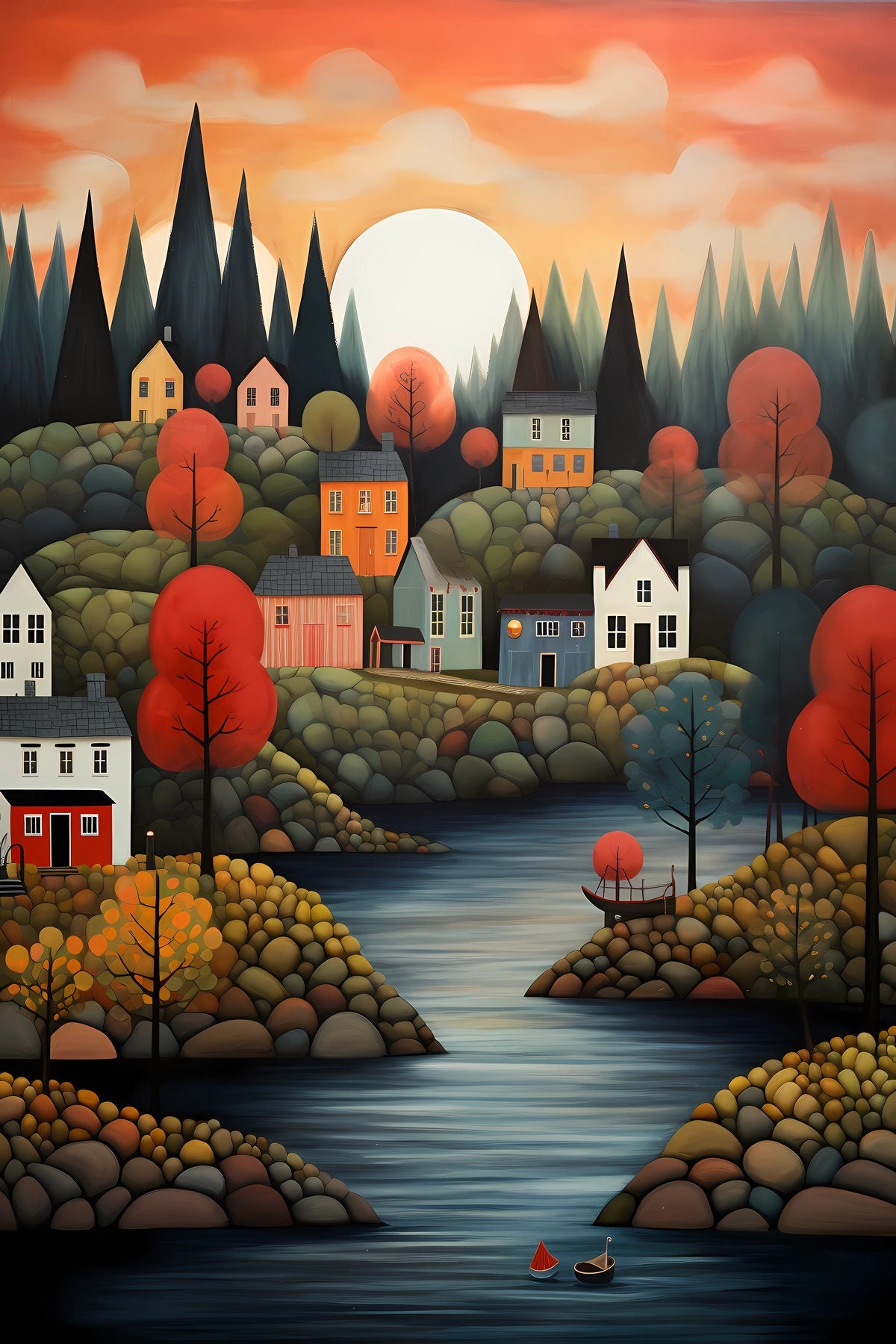 Digital Download Printable Art Scandinavian Folk Art 289 Wall Artwork Affordable Artwork Wall Decor Modern Art Contemporary Artwork