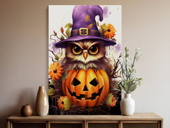 Halloween Owl Pumpkin Witch Hat Digital Download Instant Affordable Printable Halloween Themed Wall Art Home Decor 1507824