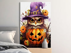 Halloween Owl Pumpkin Witch Hat Digital Download Instant Affordable Printable Halloween Themed Wall Art Home Decor 1507824