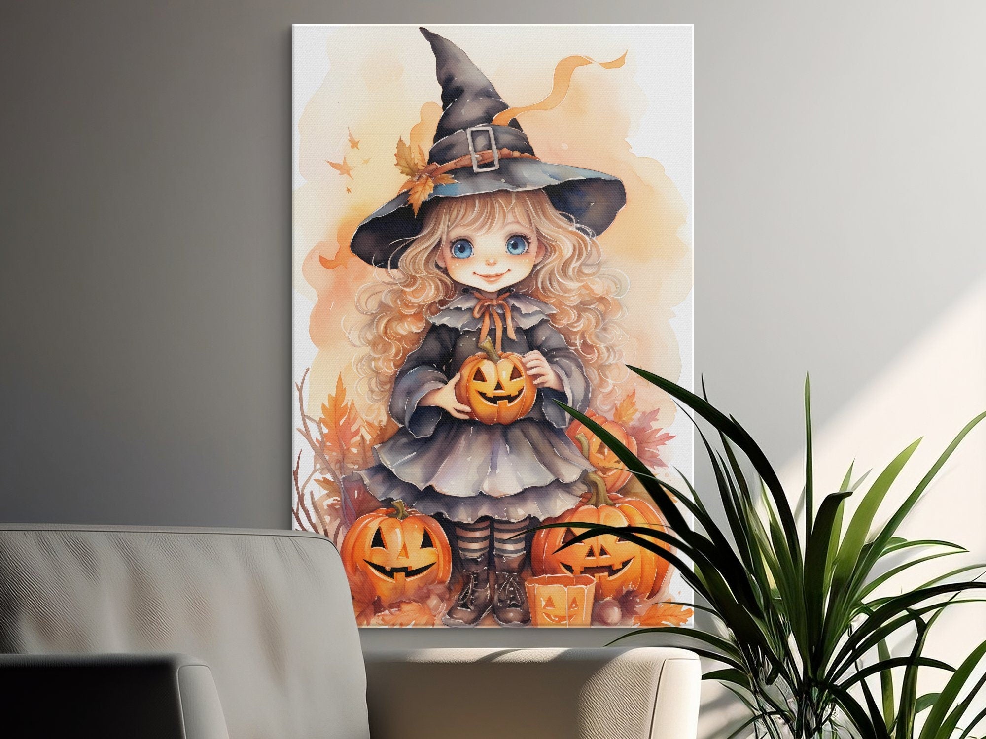 Cute Trainee Witch Digital Instant Printable Halloween Themed Wall Art Home Decor 1507804