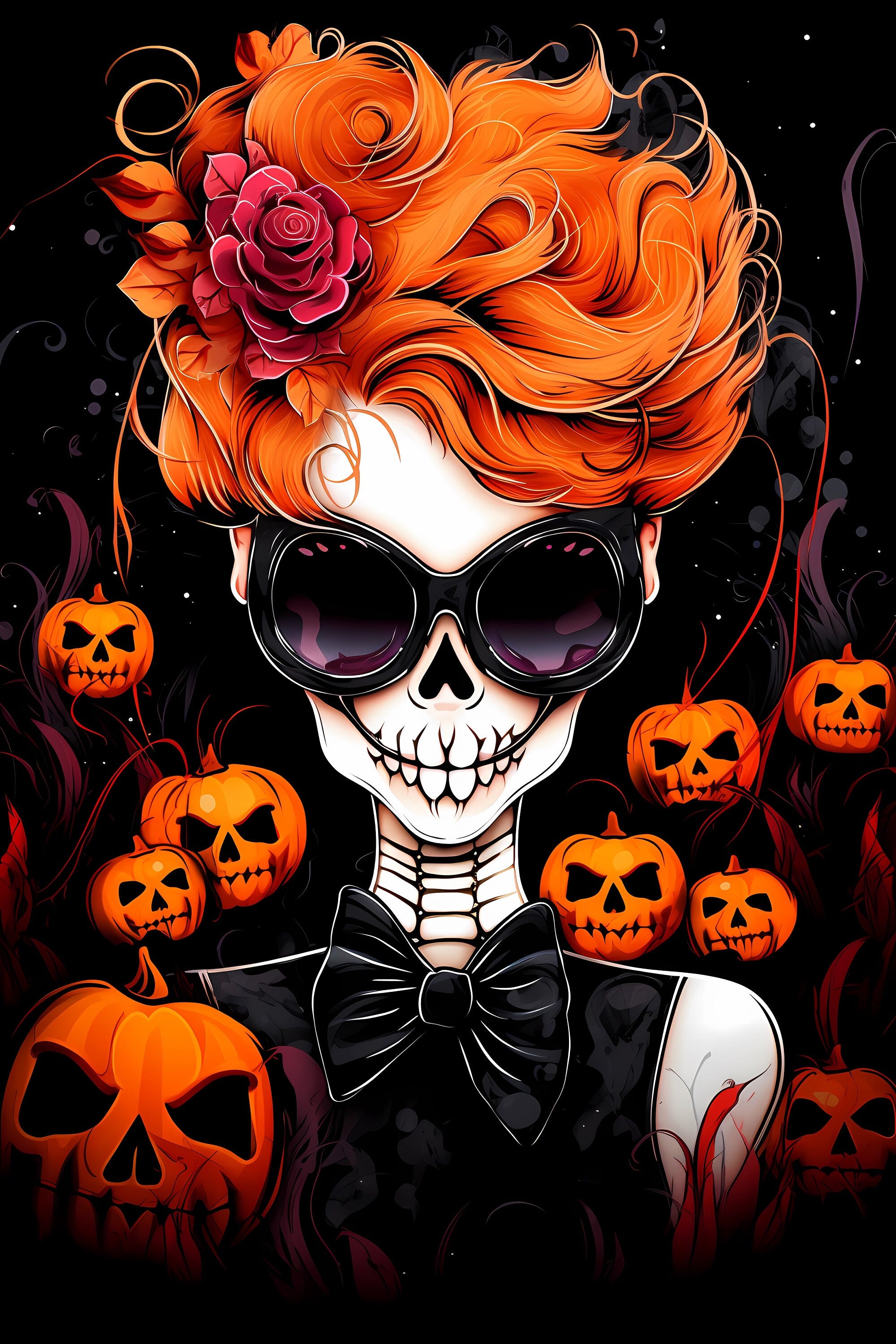 Halloween Messy Hair Bun Mom Digital Instant Printable Affordable Download Wall Art Home Decor 1507745