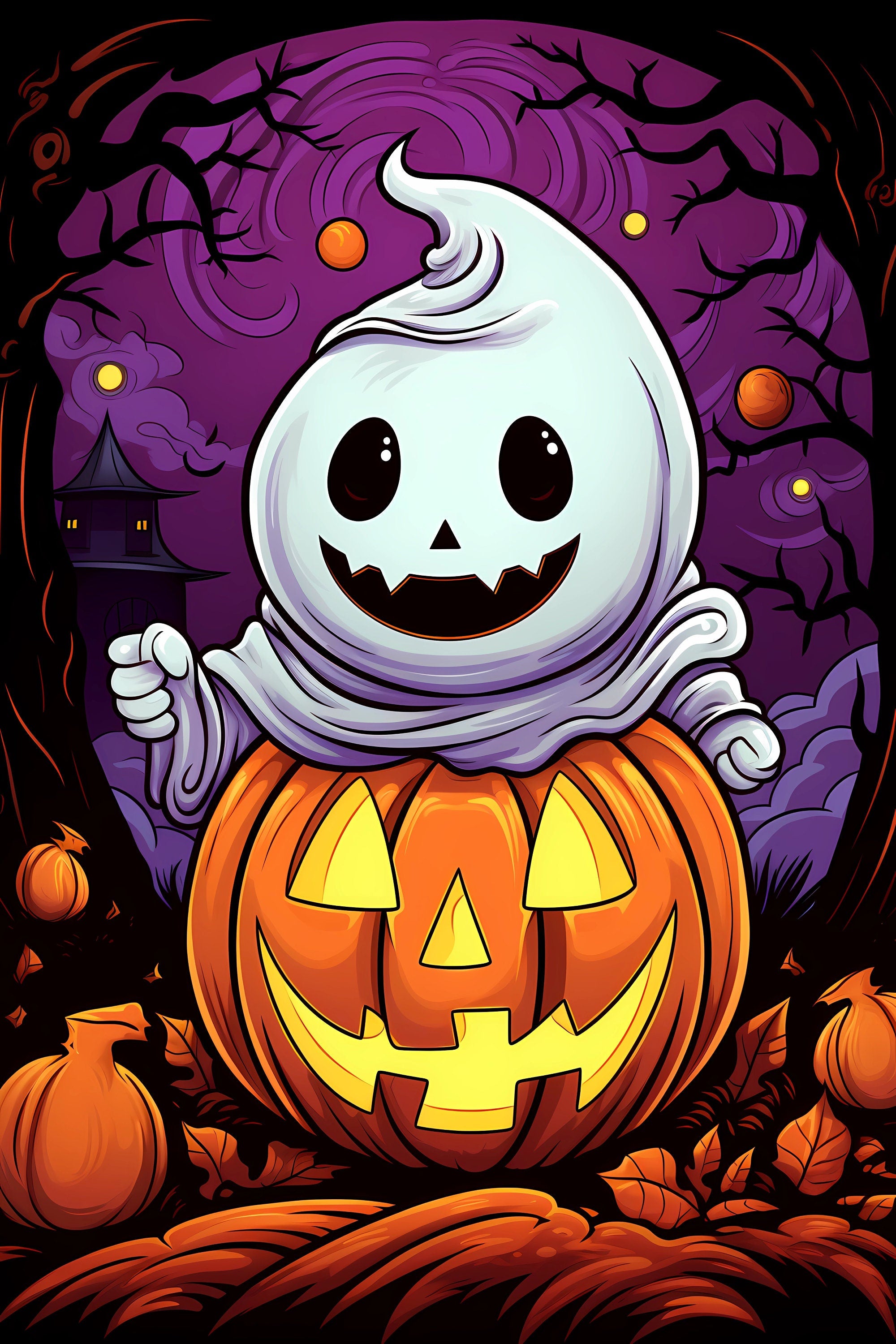 Halloween Ghost Children Digital Download Instant Printable Affordable Wall Art Home Decor 1507756