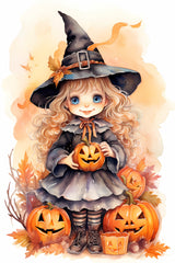 Cute Trainee Witch Digital Instant Printable Halloween Themed Wall Art Home Decor 1507804