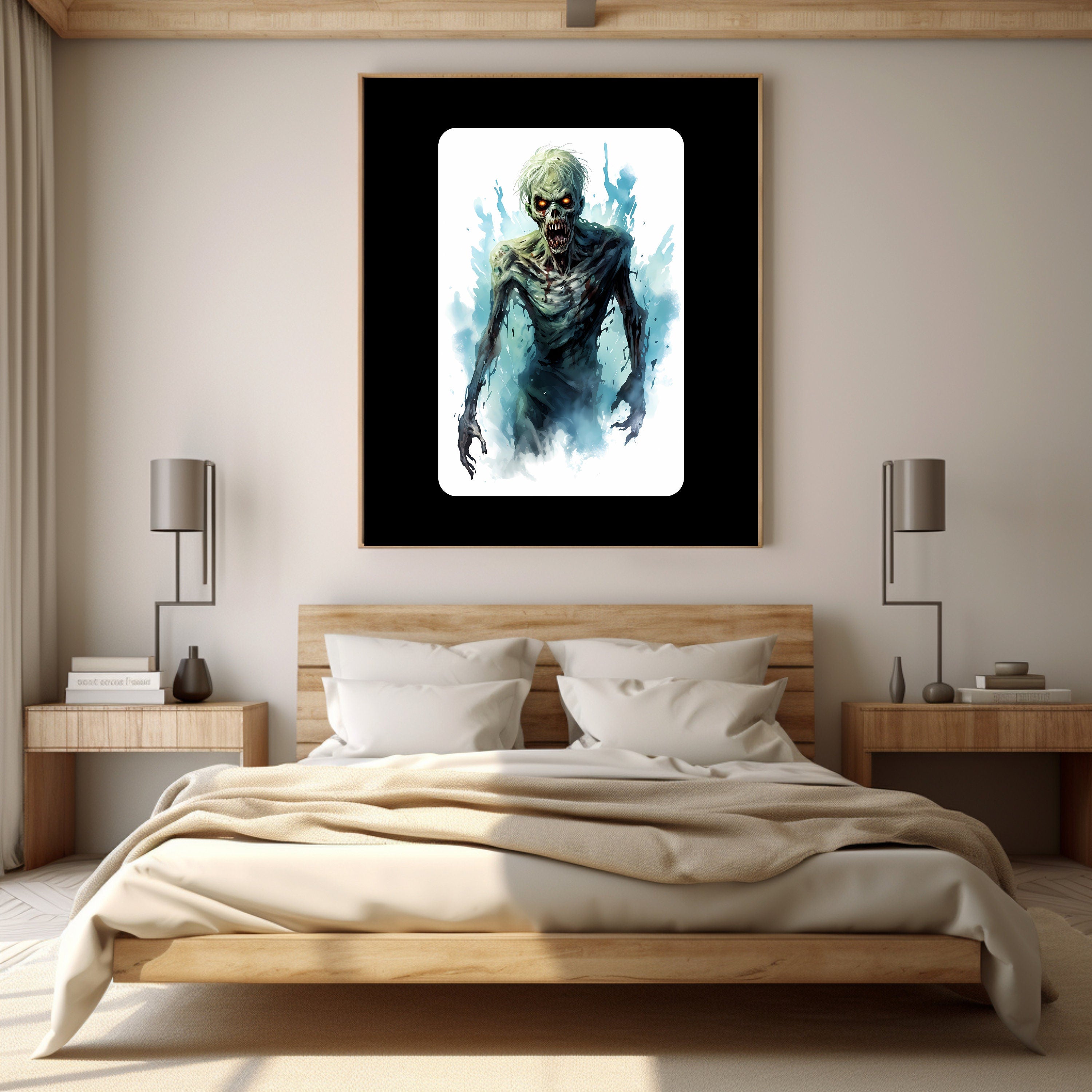 Halloween Zombie Digital Download Instant Printable Affordable Halloween Themed Wall Art Home Decor 1507786