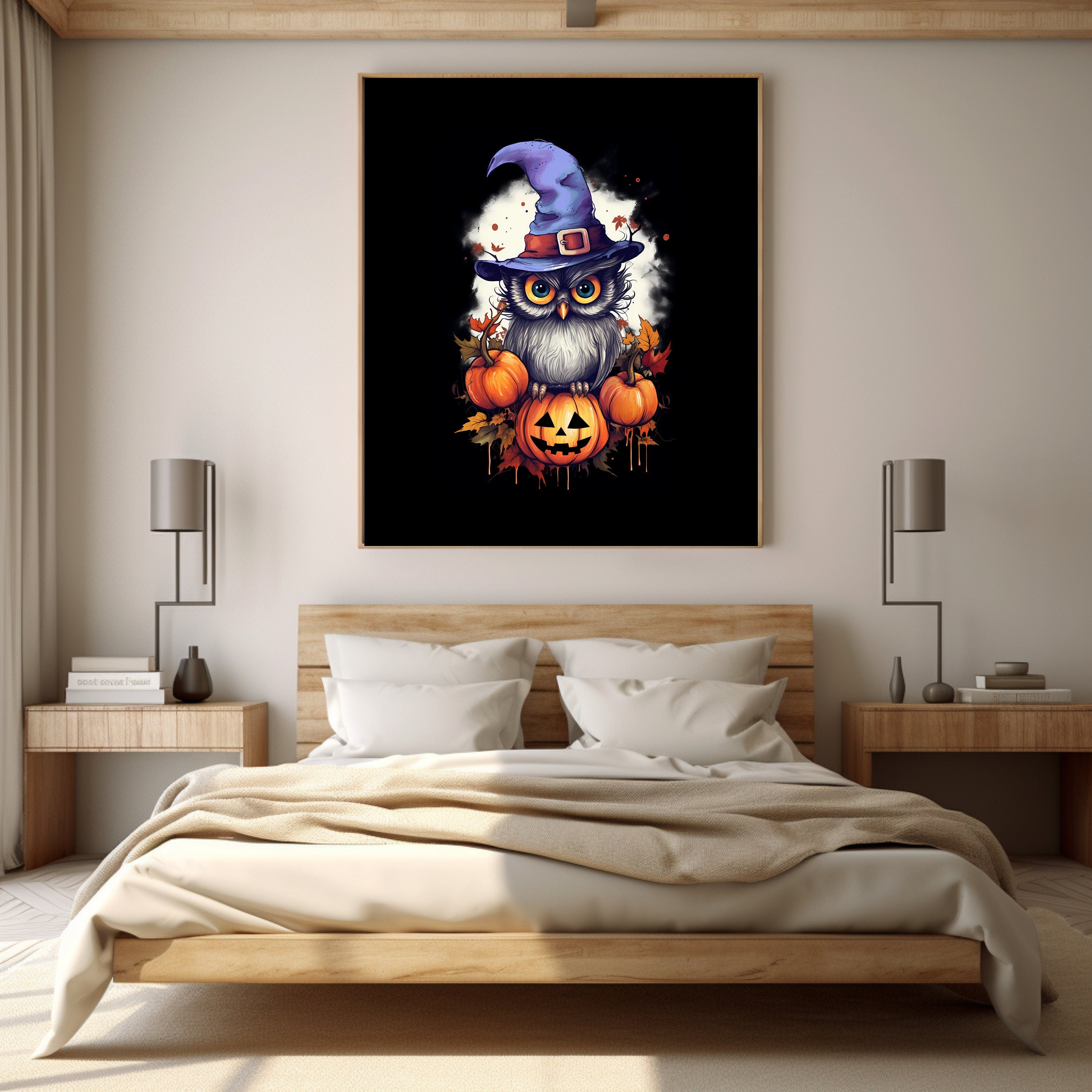 Halloween Owl Digital Download Instant Affordable Printable Halloween Themed Wall Art Home Decor 1507815
