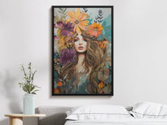 Digital Download Printable Affordable Wall Artwork Beautiful Female Woman with Exotic Floral Botanical Prints Modern Art Boho Wall Decor 5