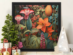 Digital Download Printable Affordable Wall Artwork Beautiful Female Woman with Exotic Floral Botanical Prints Modern Art Boho Wall Decor