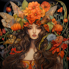 Digital Download Printable Affordable Wall Artwork Beautiful Female Woman Exotic Fantasy  Floral Botanical Prints Modern Art Boho Wall Decor
