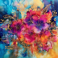 Digital Download Printable Affordable Wall Artwork Beautiful Exotic Watercolour Alcohol Ink Floral Botanical Prints Modern Boho Wall Decor