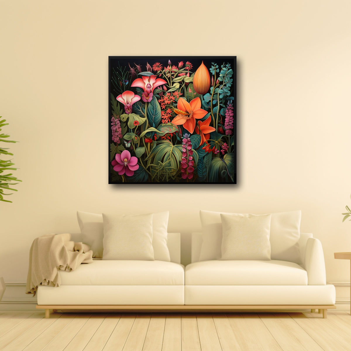 Digital Download Printable Affordable Wall Artwork Beautiful Female Woman with Exotic Floral Botanical Prints Modern Art Boho Wall Decor