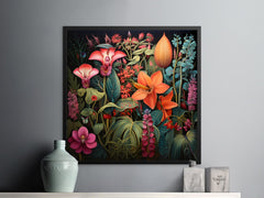Digital Download Printable Affordable Wall Artwork Beautiful Female Woman with Exotic Floral Botanical Prints Modern Art Boho Wall Decor