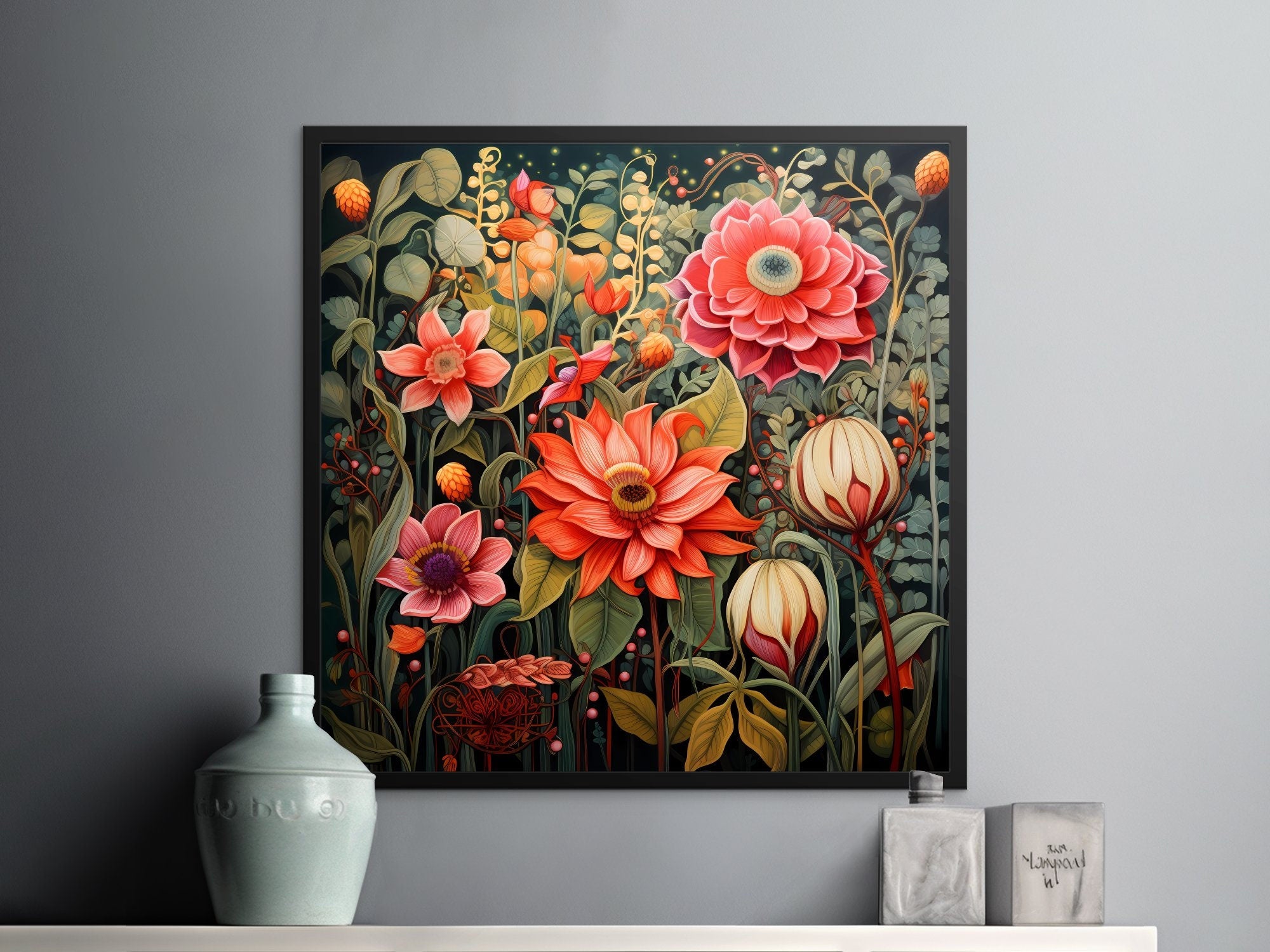 Digital Download Printable Affordable Wall Artwork Beautiful Exotic Fantasy Floral Botanical Prints Modern Art Boho Wall Decor