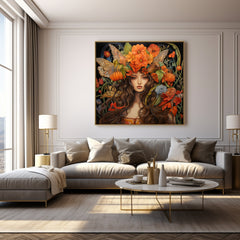 Digital Download Printable Affordable Wall Artwork Beautiful Female Woman Exotic Fantasy  Floral Botanical Prints Modern Art Boho Wall Decor