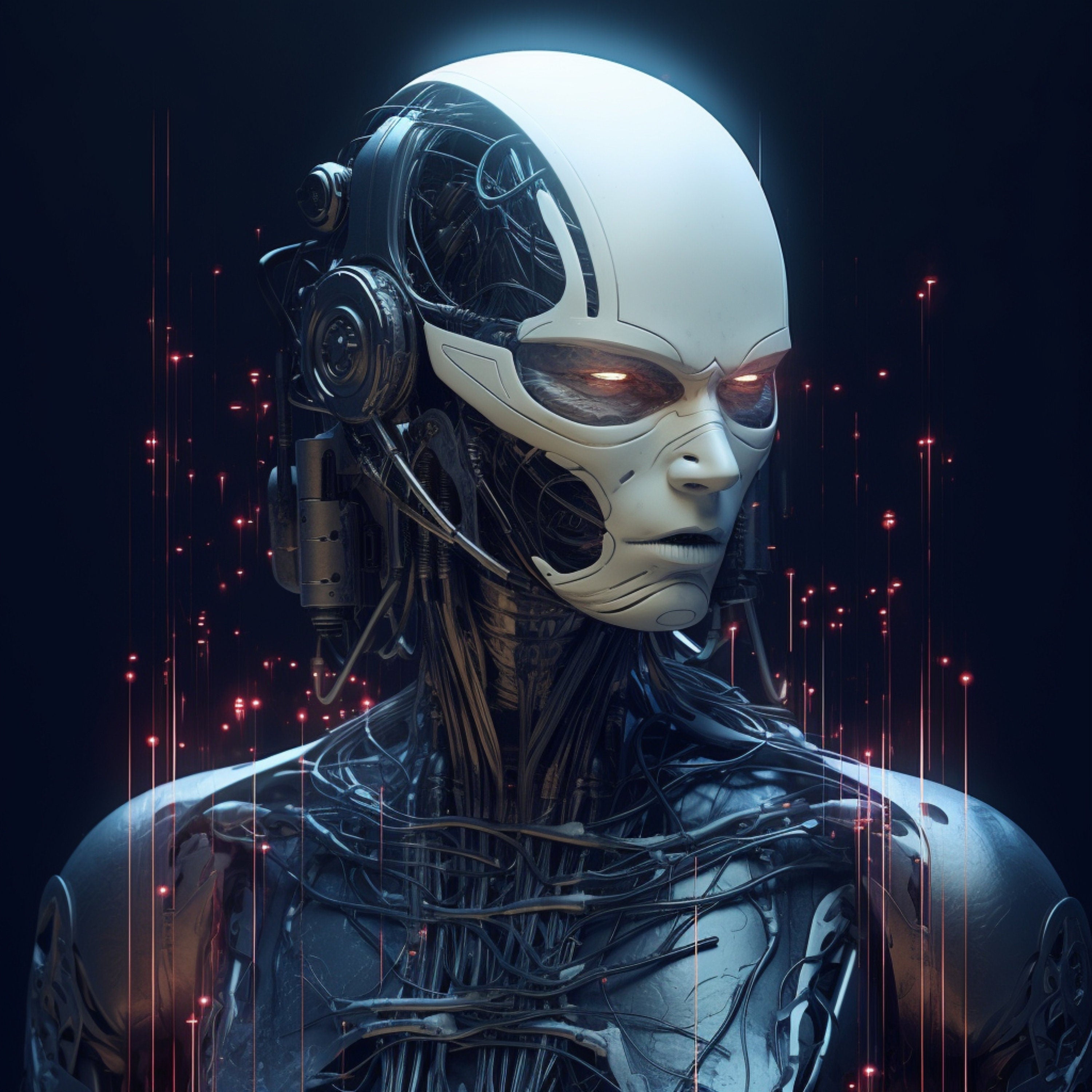 Instant Digital Download Printable Affordable Artwork Cyborg Robot Cyberpunk Science Fiction Sci-fi Futuristic Android Fantasy Print Poster