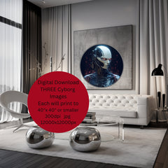 Instant Digital Download Printable Affordable Artwork Cyborg Robot Cyberpunk Science Fiction Sci-fi Futuristic Android Fantasy Print Poster