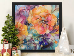 Digital Download Printable Affordable Wall Artwork Beautiful Fantasy Watercolour Alcohol Ink Floral Botanical Prints Modern Boho Wall Decor