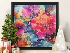 Digital Download Printable Affordable Wall Artwork Beautiful Fantasy Floral Watercolour Alcohol Ink Botanical Prints Modern Boho Wall Decor