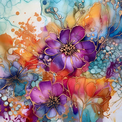 Digital Download Printable Affordable Wall Artwork Beautiful Exotic Fantasy Watercolour Ink Floral Botanical Prints Modern Boho Wall Decor
