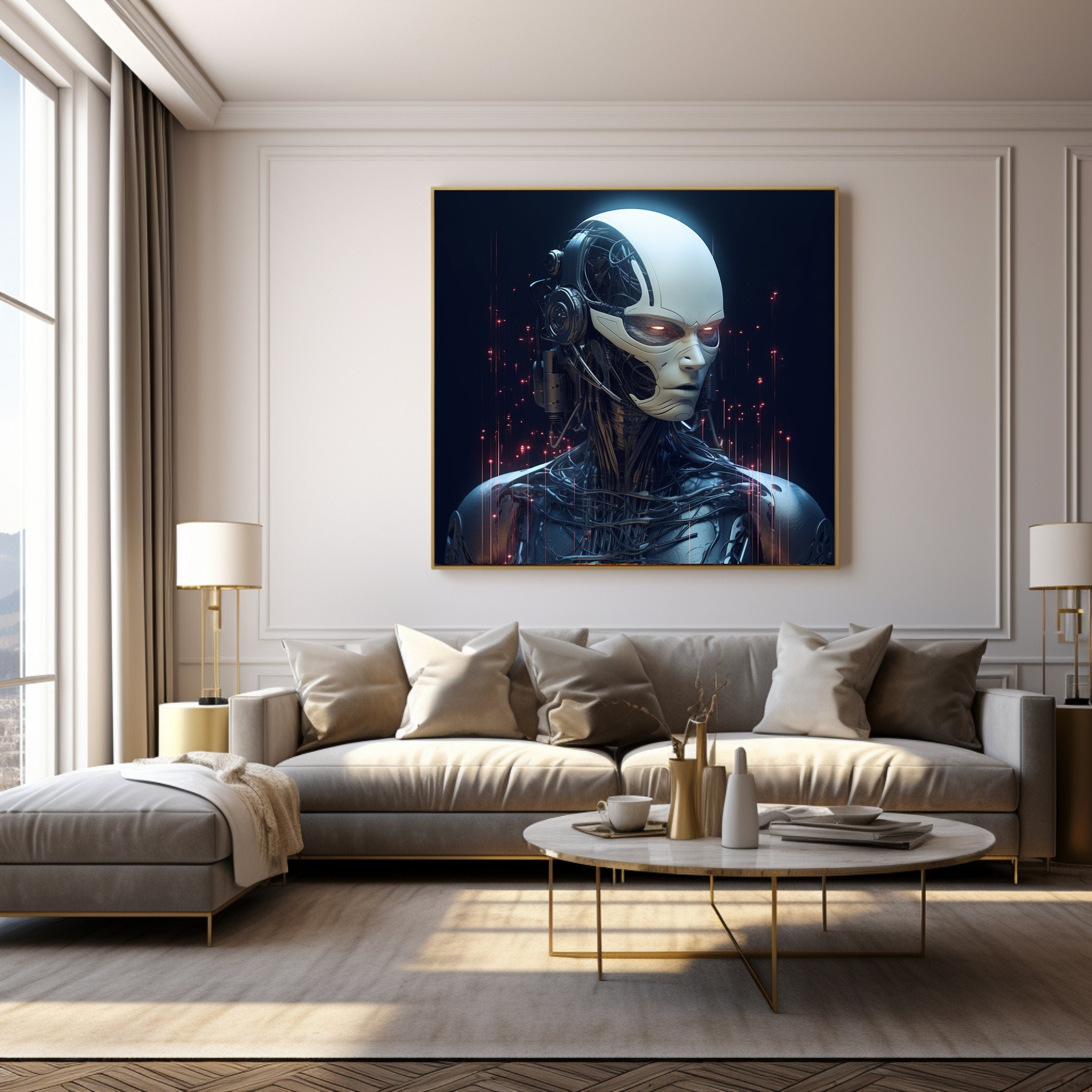 Instant Digital Download Affordable Wall Decor Cyborg Robot Futuristic Cyberpunk Science Fiction Sci-fi Fantasy Poster Artwork