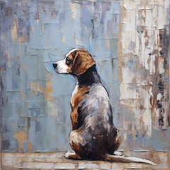 Digital Download Printable Affordable Wall Artwork Beagle Dog Lover Pet Owner Oil Painting Impasto Wall Decor