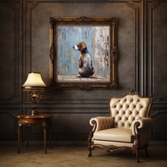 Digital Download Printable Affordable Wall Artwork Beagle Dog Lover Pet Owner Oil Painting Impasto Wall Decor