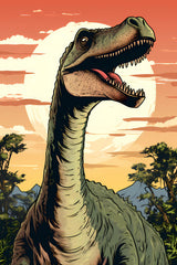 Digital Printable Digital Download Affordable Artwork Retro Vintage Dinosaur Lover Art Bundle of Five Jurassic Posters