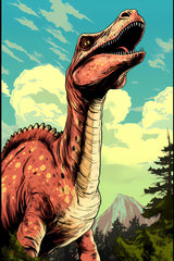 Digital Printable Digital Download Affordable Artwork Retro Vintage Dinosaur Lover Art Bundle of Five Jurassic Posters