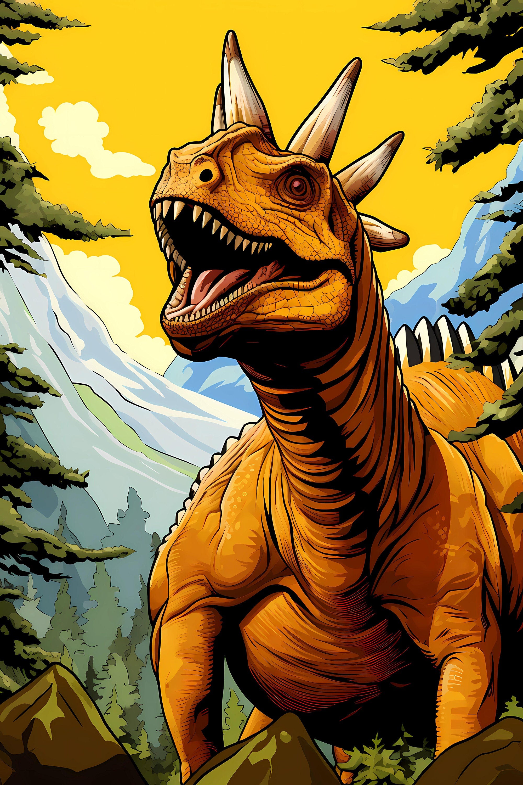 Digital Printable Digital Download Affordable Artwork Retro Vintage Dinosaur Lover Art Bundle of Five Jurassic Posters