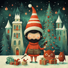 Kids Wall Art Christmas Theme Bundle Of Eight Digital Download Printable Illustration Style Fantasy Whimsical Affordable Art For Children