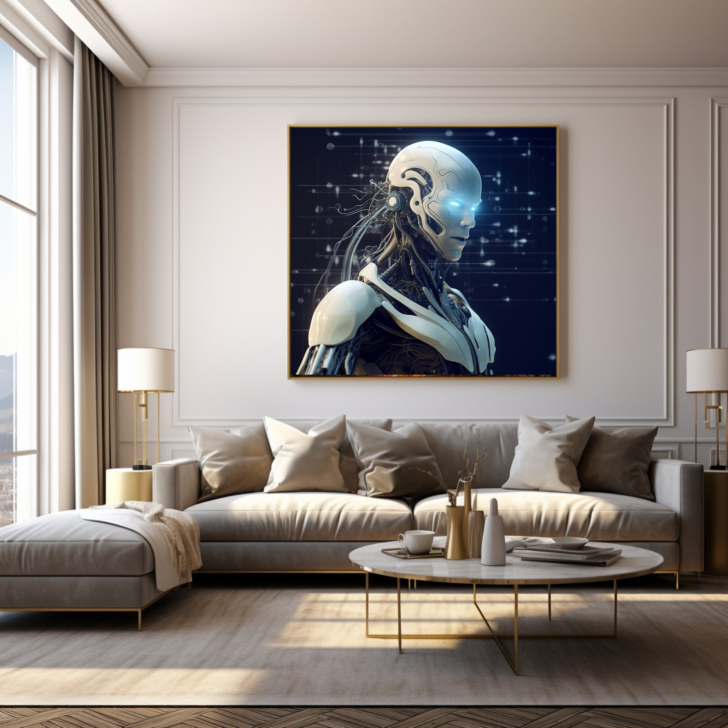 Instant Digital Download Printable Affordable Artwork Cyborg Robot Cyberpunk Science Fiction Sci-fi Futuristic Android Fantasy Print Poster