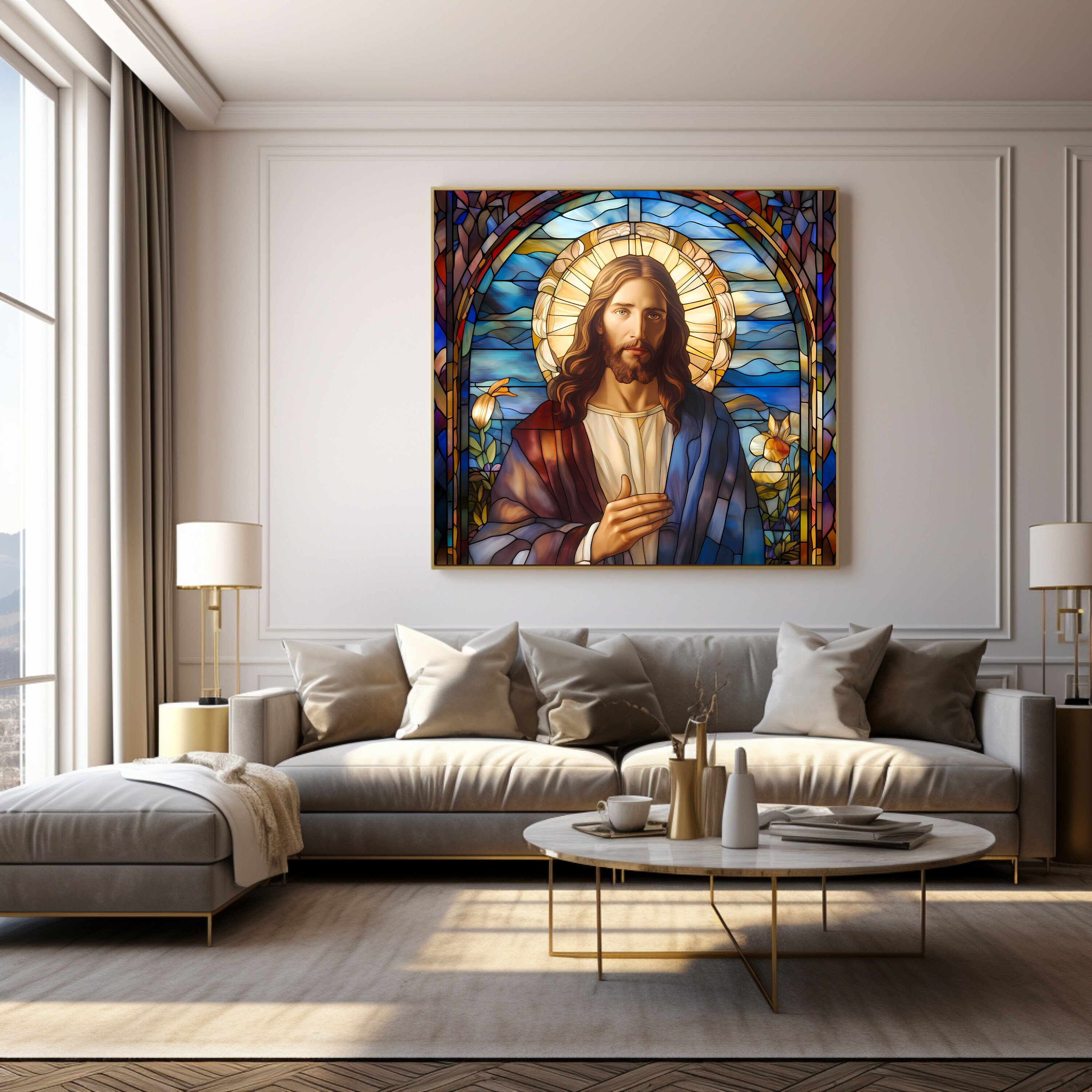 Instant Printable Digital Download Art Three Portraits Of Jesus Christ Saviour Son Of God Christian Religious Christmas Wall Decor Artwork
