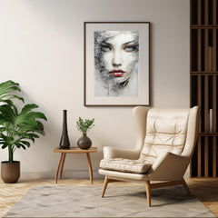 Instant Printable Digital Download Affordable Wall Home Decor Portrait Of A Woman Set Of Four Chic Modern Female Girl Face Painting Poster