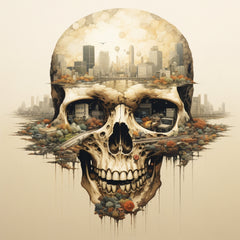 TEN Skull Urban Landscape Unique Artwork Wall Decor Instant Digital Download Printable Affordable Art Prints Gothic